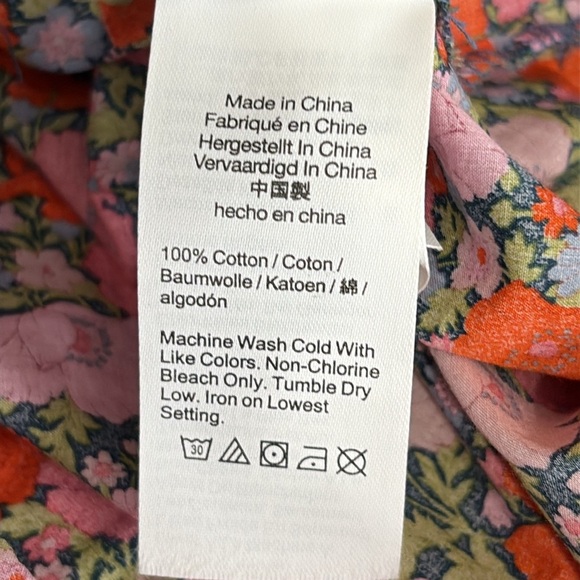 J. Crew x Liberty Fabric Ruffle Neck Button Front Blouse in Meadow Song - Size 8 - Picture 6 of 7